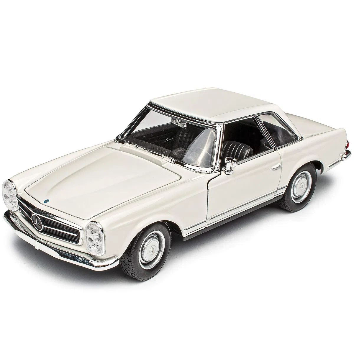 Generisch Mercedes-B SL-Klasse 230SL Pagode Coupe Beige Creme Weiss W113 1963-1971 1/24 Welly Modell Auto