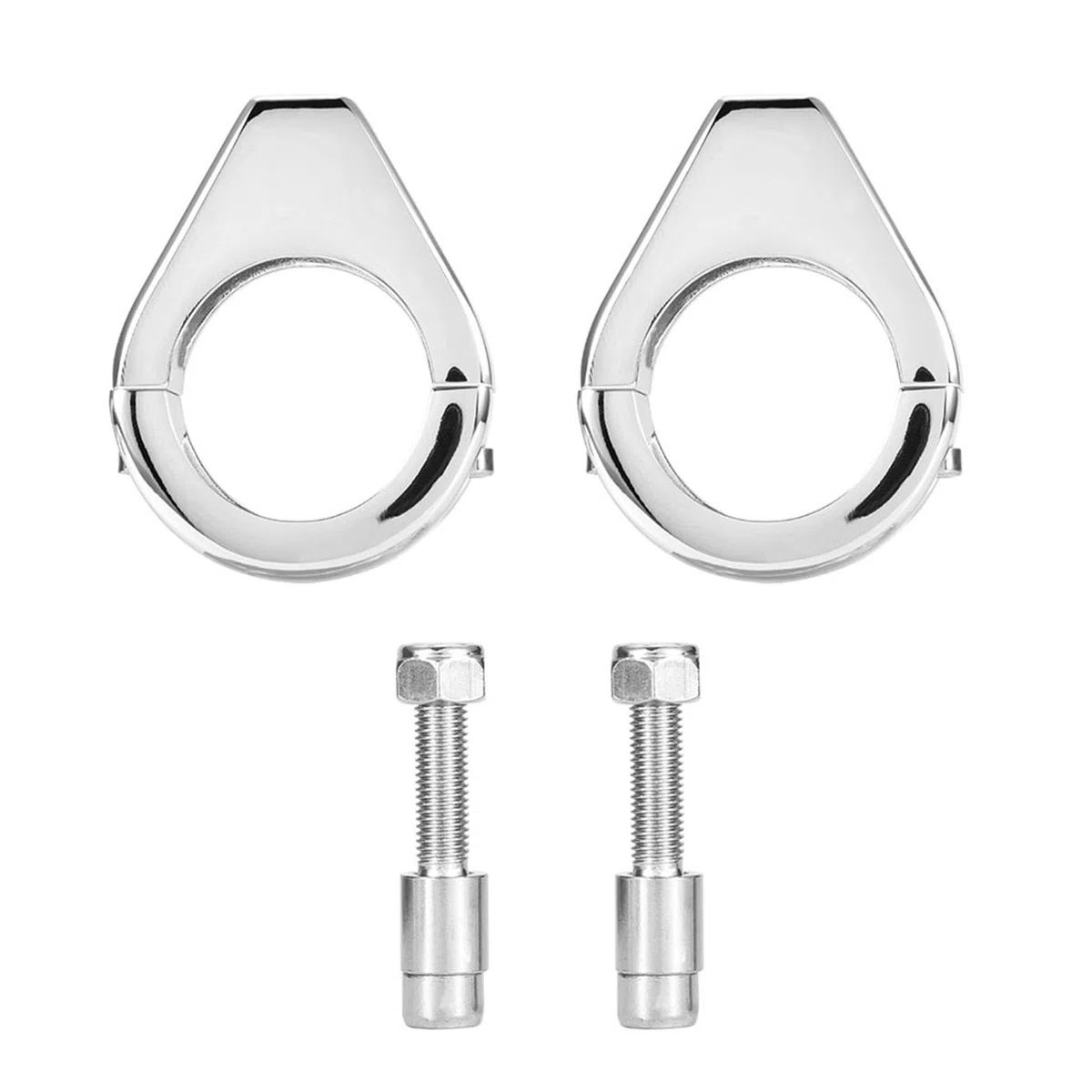 Motorrad Blinkerhalter 41mm Aluminium Motorrad Blinkerhalterung Blinkerschelle Licht Halter Verlagerungs Gabelklemmen Montagehalterung, Silber