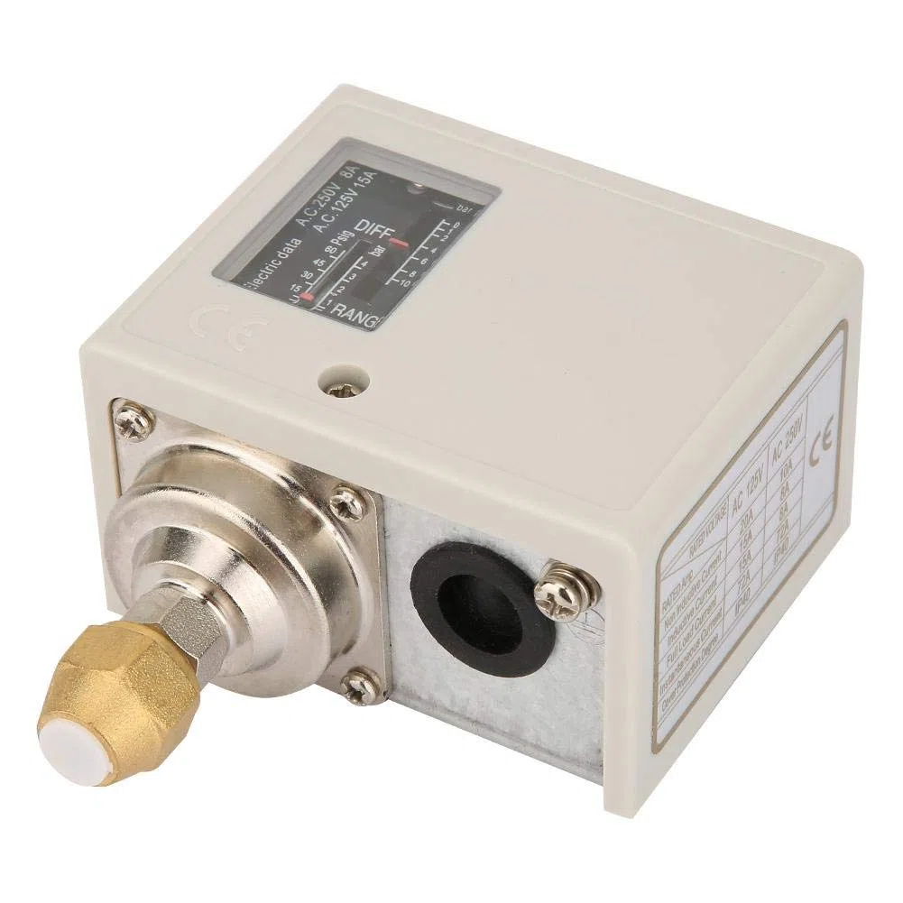 Druckschalter, 24V-380V Elektronischer Luft-Wasser-Pumpen-Kompressor-Druckregler Druckschalter, passend für Freon, Luft, Flüssigkeit
