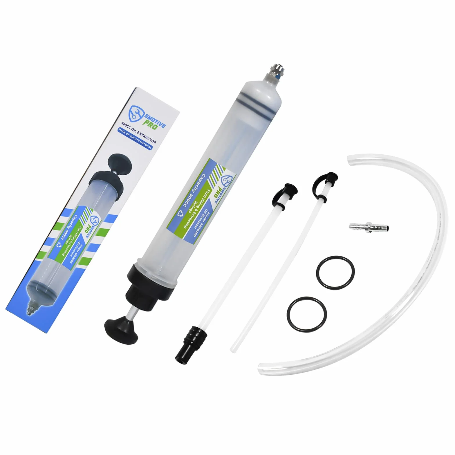 SMOTIVEPRO 500ml Ölabsaugpumpe mit Füllstandanzeige, Handpumpe Geeignet für Motor-, Getriebe-, Hinterachsöl und Kühlflüssigkeit