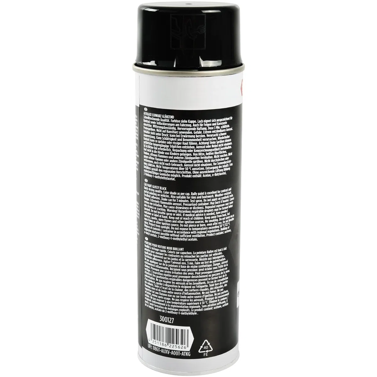 TECPO Lackspray schwarz glänzend, 3x500ml Autolack Rallyschwarz Sprühlack Farbspray mit hoher Deckkraft für Innen- und Außenbereich