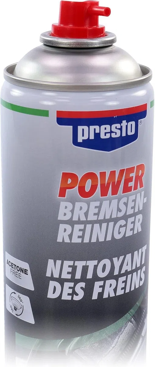 presto POWER Bremsenreiniger, kraftvoller Öl- und Fettentferner, säurefrei, sprühstark, rückstandsfrei, für Motoren, Maschinen, vielseitige Anwendungen, 500 ml