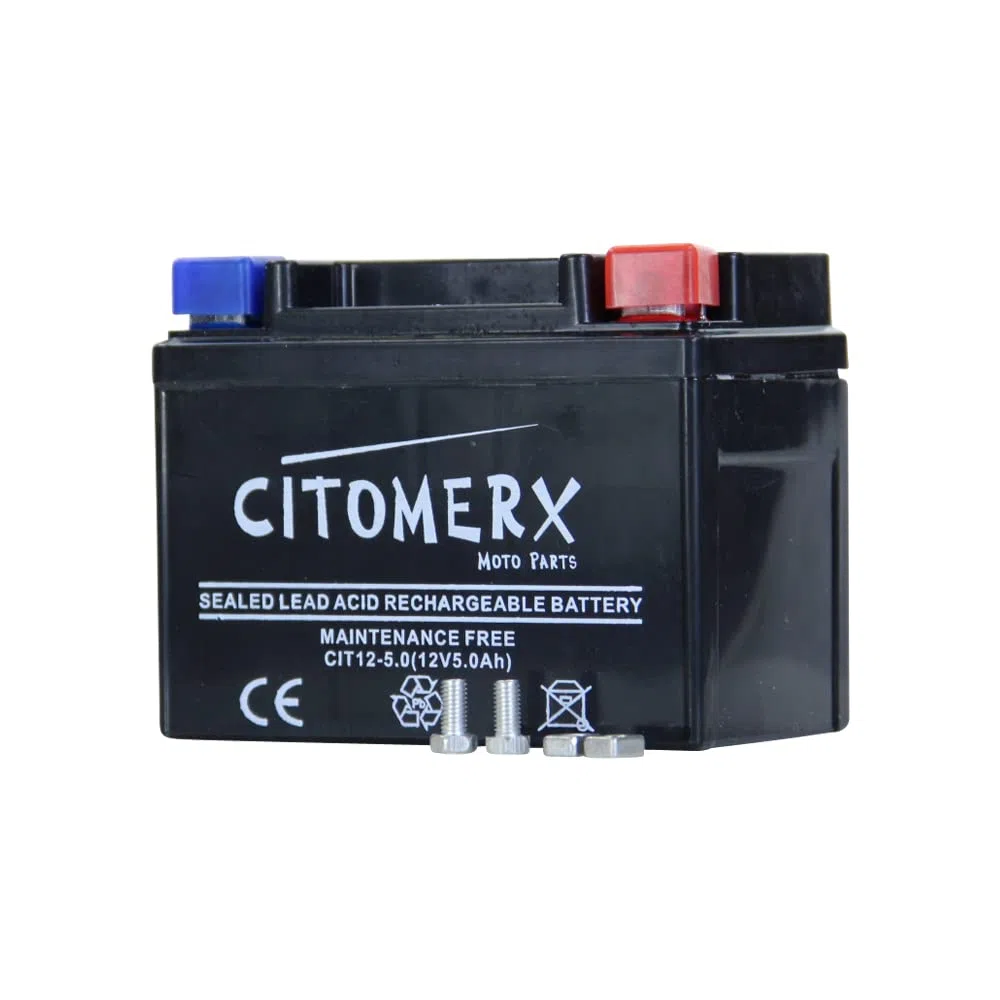 Batterie wartungsfrei 12V 5AH YB4L-B, YTX4L-BS, YT4L-B kompatibel mit Peugeot Speedfight 2 50 LC DD WRC 307 2005