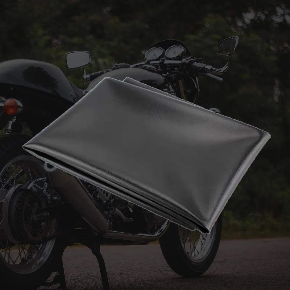 1 Motorrad Sattelbezug Motorrad Sattelbezug schwarz Leder Universal Leder Sitzprotektor Die meisten Motorräder haben eine verschleißfeste und wasserdichte Beschichtung, 100cmx70 cm