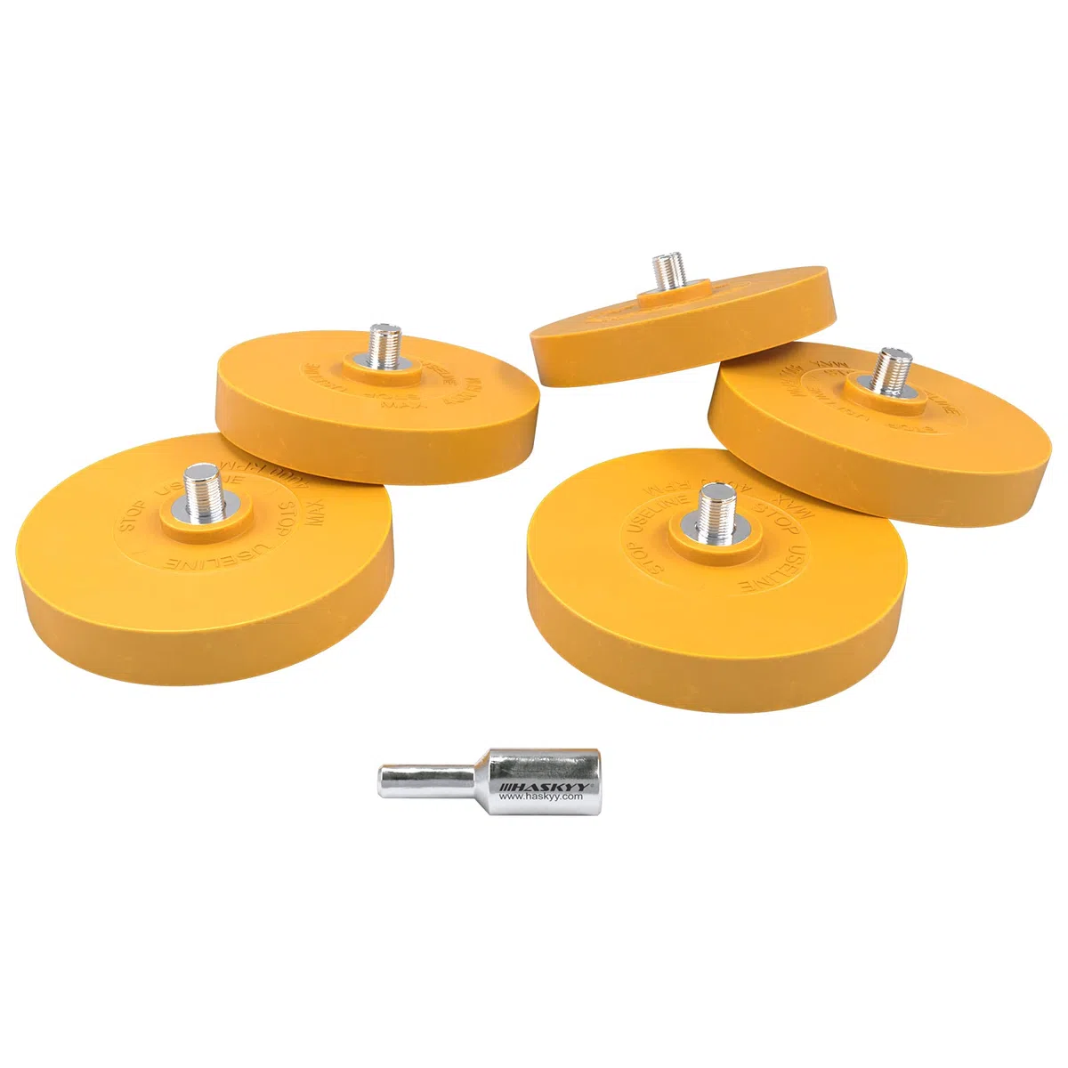HASKYY 5 x Folienradierer Set mit 1x Adapter zum Professionellen Entfernen von Folien und Kleberesten am Fahrzeug, Auto oder Motorrad