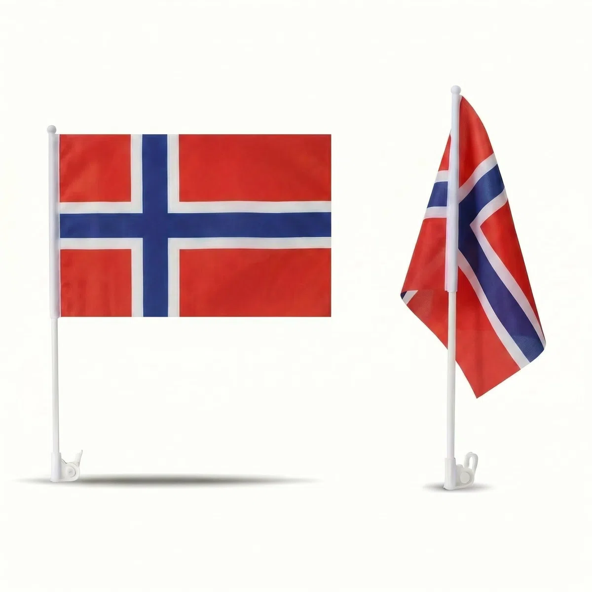2er SET "Auto Flagge" Fahne WM Länder Fußball Fan Farbe: Norwegen