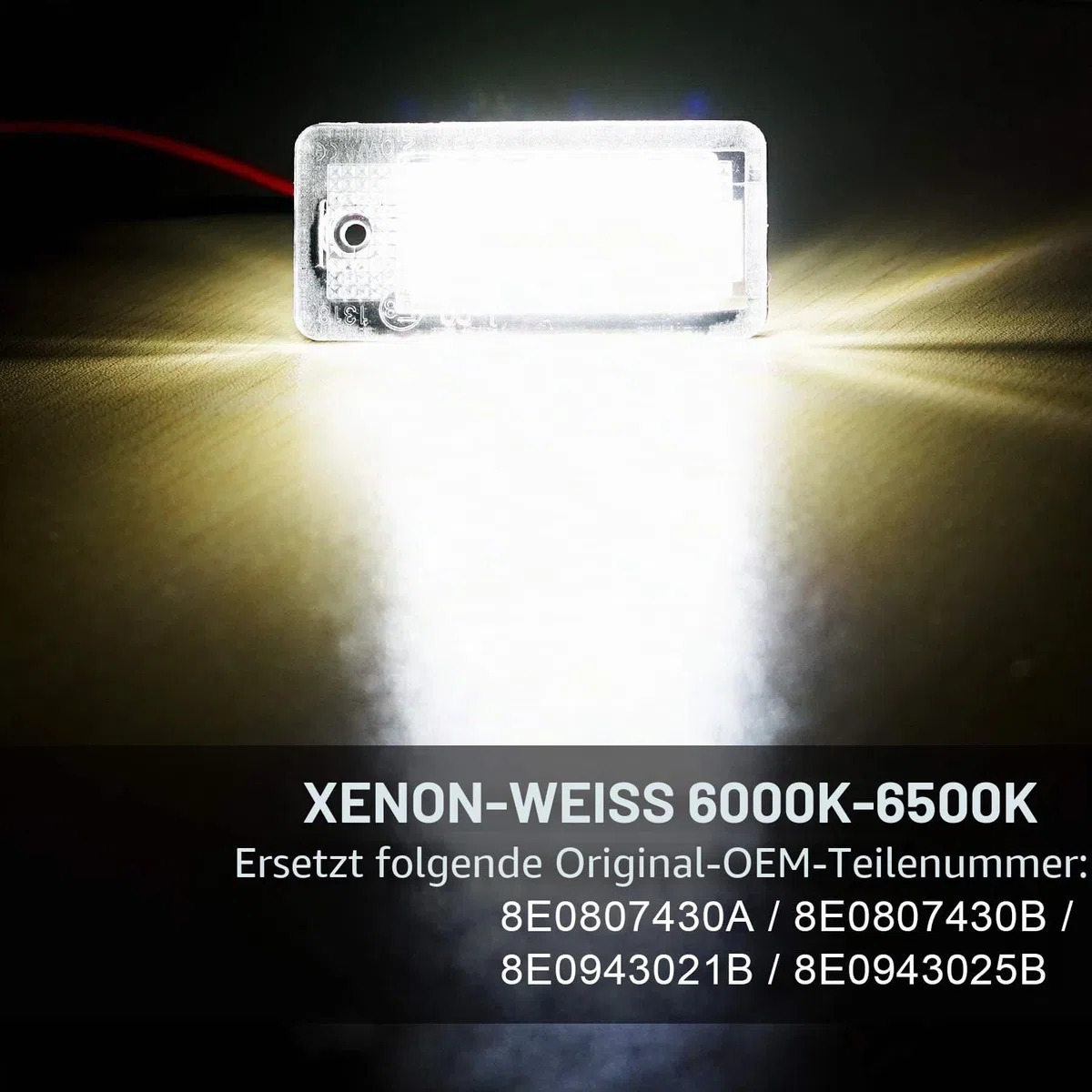 WinPower Kennzeichenbeleuchtung Glühbirnen Nummernschildbeleuchtung SMD mit CanBus Fehlerfrei 6000K Kaltweiß Super hell 12V PKW Kompatibel mit A3 S3 A4 S4 B6 B7 RS4 RS6 A8 S8 Q7 usw., 2 Stücke