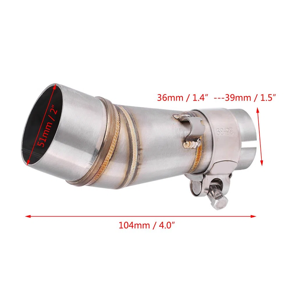 Für auspuff übergang Edelstahl Auspuffmittelrohr,Motorrad Auspuff Mittelrohrverbindungs Verbindungsstück Motorrad Saugrohre Ersatz für Z250 250 3-16