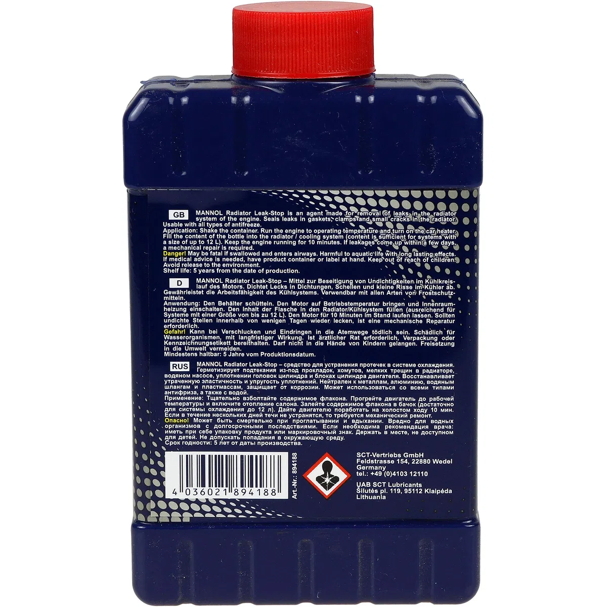 80L MANNOL Kühlerfrostschutz Antifreeze AF12+ + 8xRadiator Leak-Stop Flush