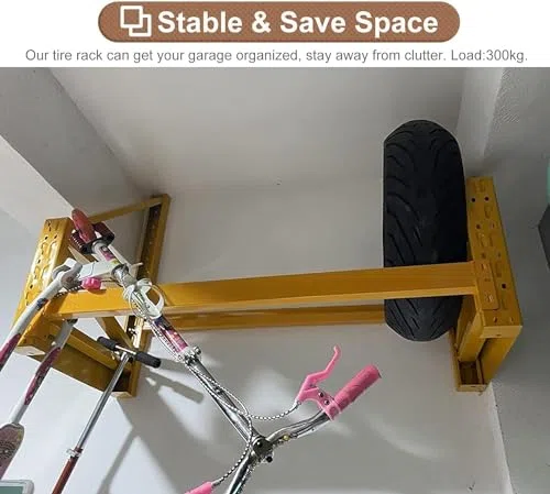 Rollendes Reifenregal, Reifenregal, Reifenregal für die Garage, Lagerregal aus Metall zur Wandmontage, Regal für mehrere Reifen mit Zubehör, Hochleistungs-Reifenregal, Ei