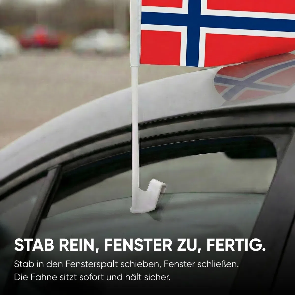 2er SET "Auto Flagge" Fahne WM Länder Fußball Fan Farbe: Norwegen