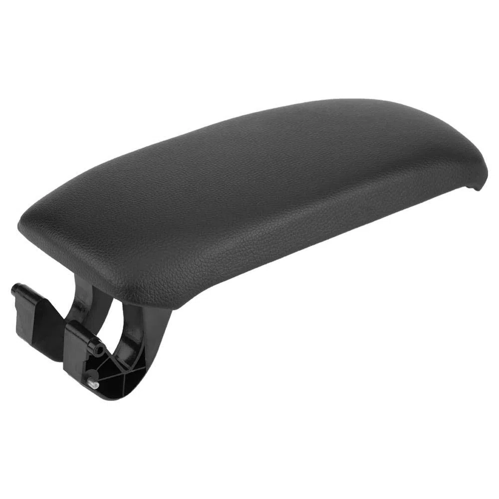 Auto Schwarz Leder/Stoff Naht Konsole Armlehne Deckel, Car Center Console Cover für A3 8P / 2003-2013 8P0864245P. (Schwarz)(Leder)
