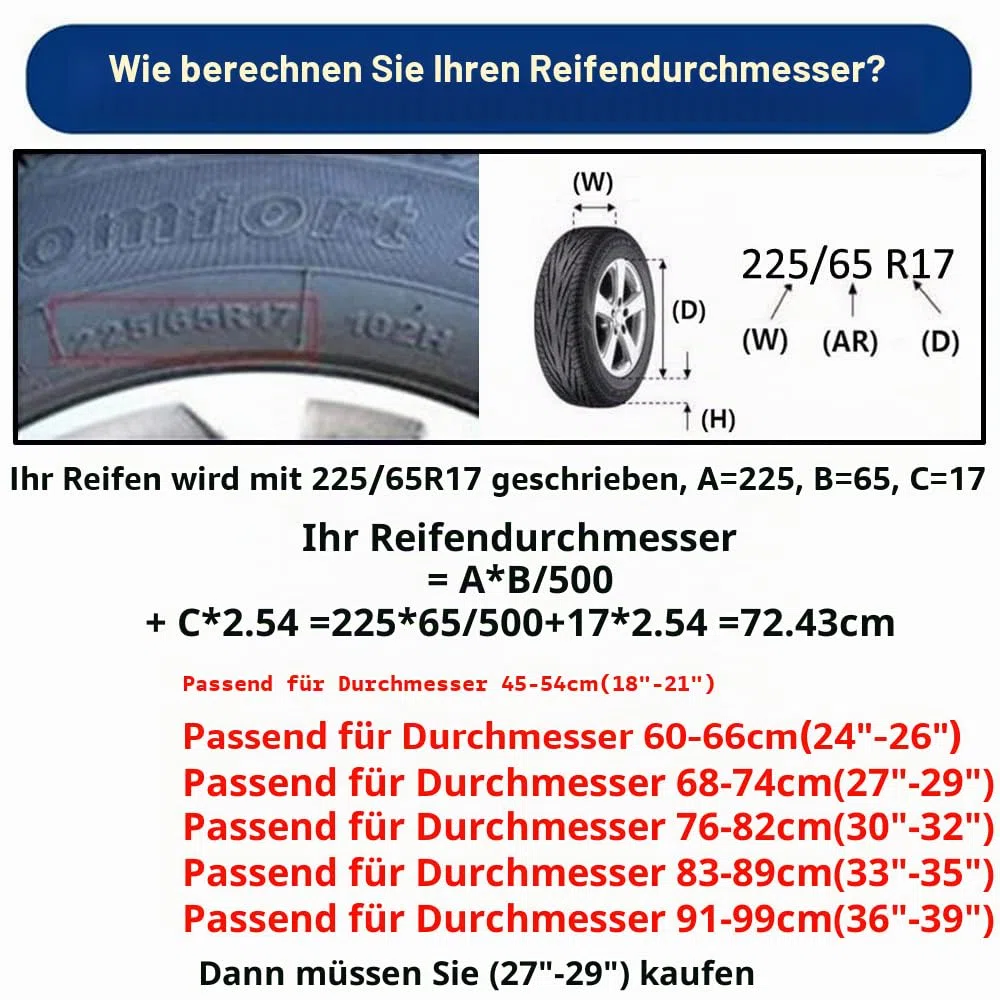 ETOPARS 4 Stück Reifenabdeckungen 18 Zoll bis 21 Zoll Auto Reifenabdeckung Wasserdichter Reifenabdeckung Radschutzhülle Reserveradabdeckung Reifenschutz LKW Schwarz
