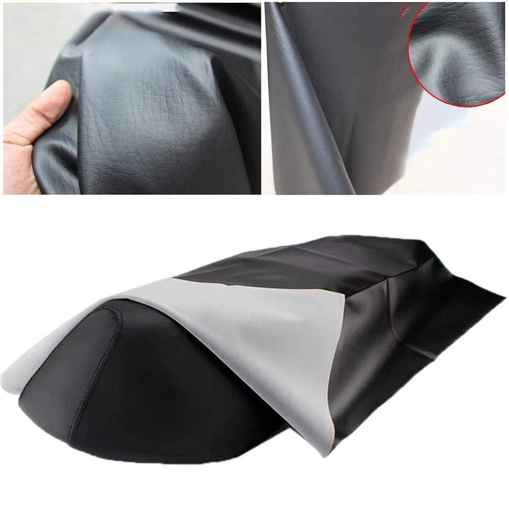 1 Motorrad Sattelbezug Motorrad Sattelbezug schwarz Leder Universal Leder Sitzprotektor Die meisten Motorräder haben eine verschleißfeste und wasserdichte Beschichtung, 100cmx70 cm