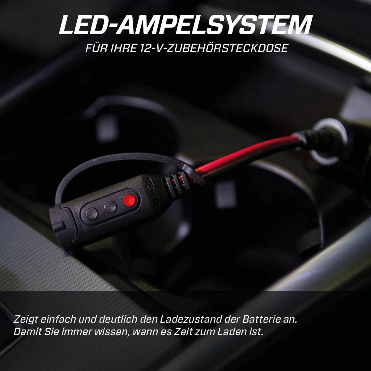 CTEK INDICATOR CIG PLUG, LED-Anzeige für den Batterieladestatus und Aufladezeitpunkt, in Verwendung der 12 V Fahrzeugladebuchse, für alle 12V Blei-Säure-Batterien und CTEK Ladegeräte bis zu 8 A