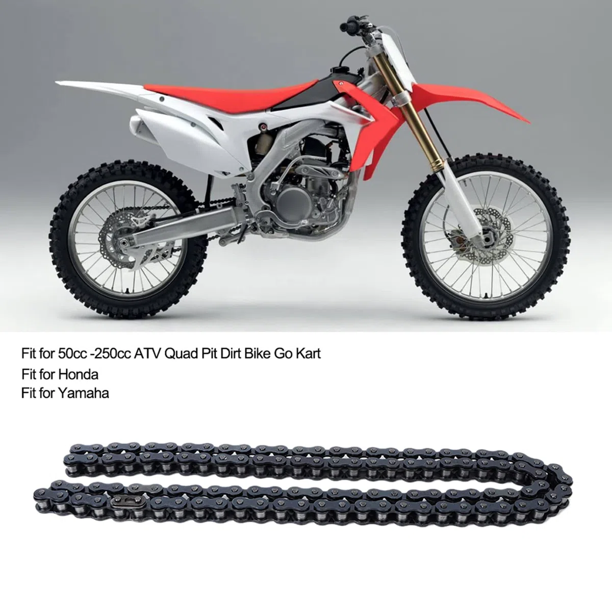 Kette 428,428 Quad-Kette,428 Pit Bike Kette 110 Glieder,Motorsystem Motorrad 428 Kette 108 Glieder Passend Für 50 Cc -250 Cc Atv Quad Pit Dirt Bike Go Kart