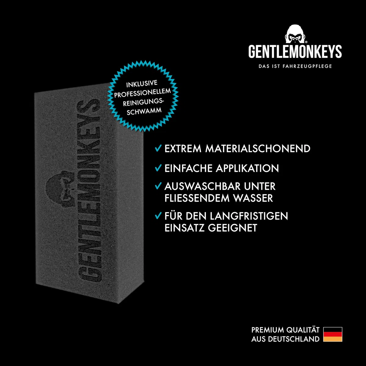 GENTLEMONKEYS Profi Cabrio Verdeckreiniger Set Auto (500ml + Applikationsschwamm) • Spezialreiniger Cabrio Verdecke & Markisen • Entfernt hartnäckigste Verschmutzungen • Biologisch abbaubar