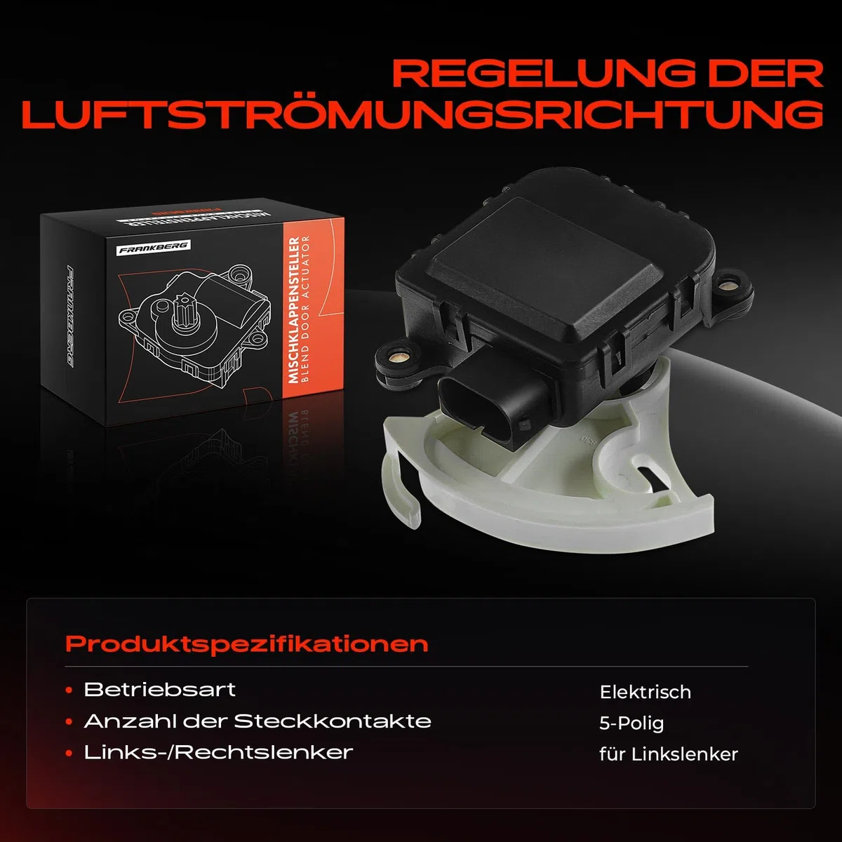 Frankberg Stellelement Mischklappe für Passat 3B2 3B3 Variant 3B5 3B6 A4 8D2 8D5 B5 Superb I 3U4 1998-2008 8D1820511E