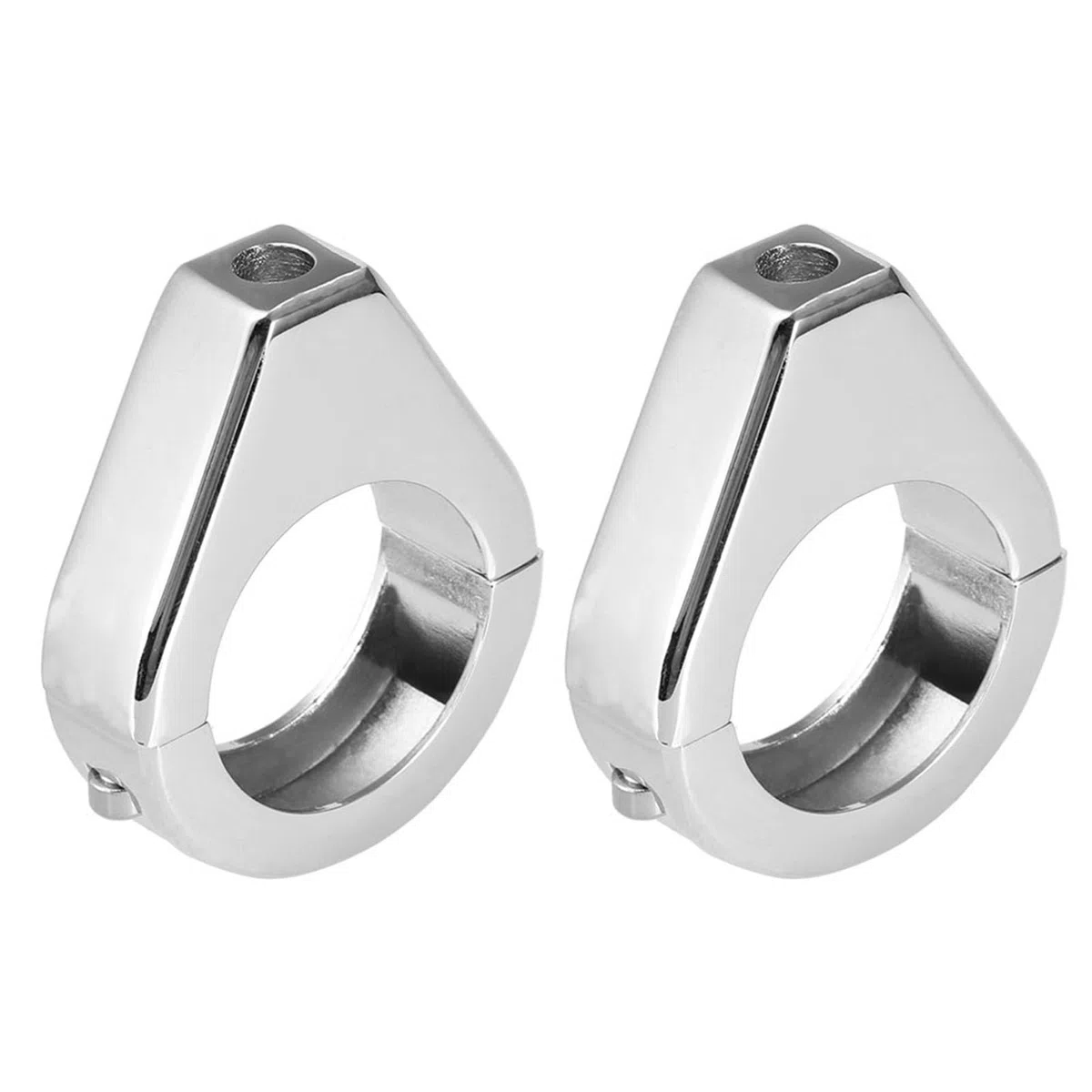Motorrad Blinkerhalter 41mm Aluminium Motorrad Blinkerhalterung Blinkerschelle Licht Halter Verlagerungs Gabelklemmen Montagehalterung, Silber