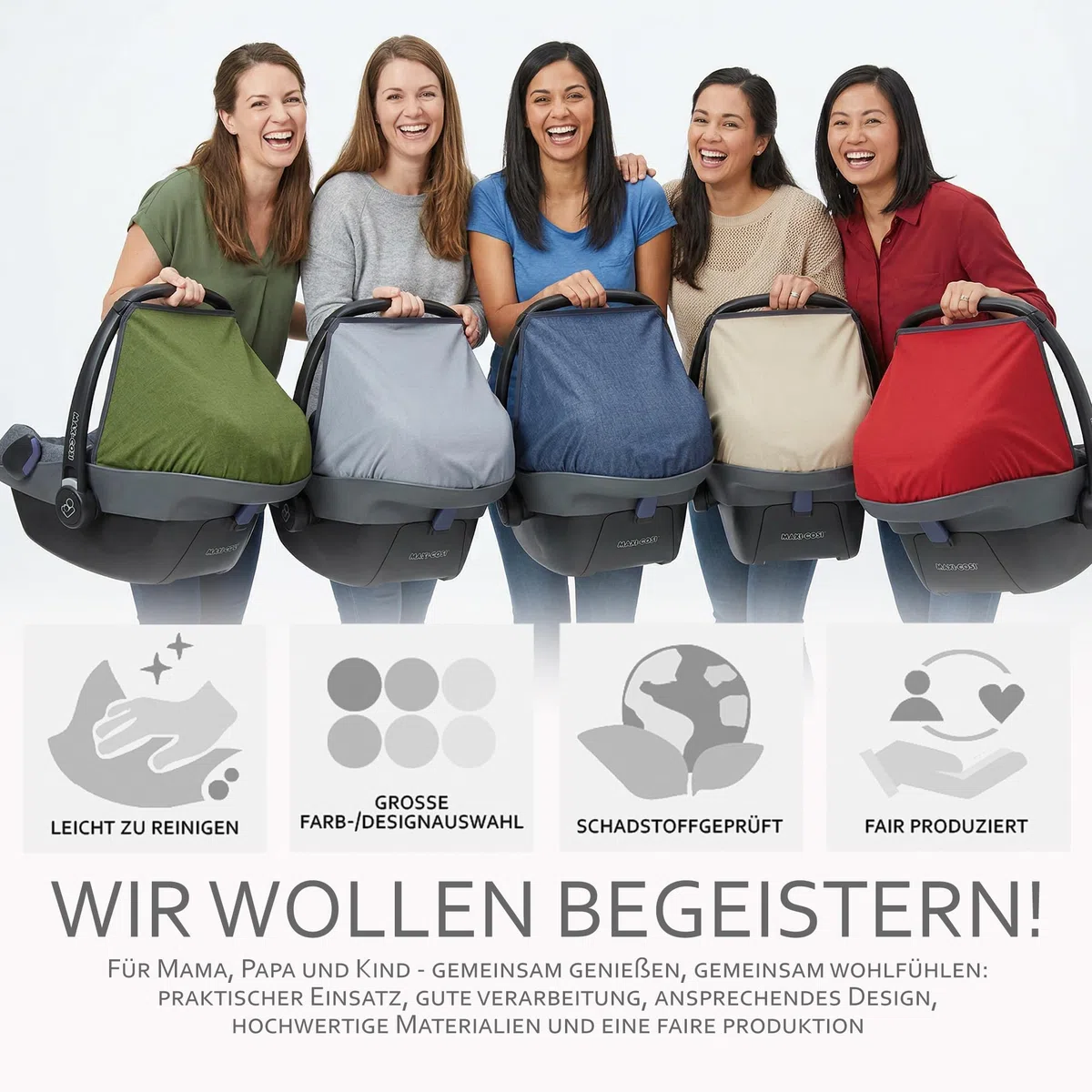 Sonnenverdeck Sonnendach Sonnenschutz für Babyschale kompatibel mit Maxi Cosi Pebble Gruppe 0+ meliert dunkelgrau