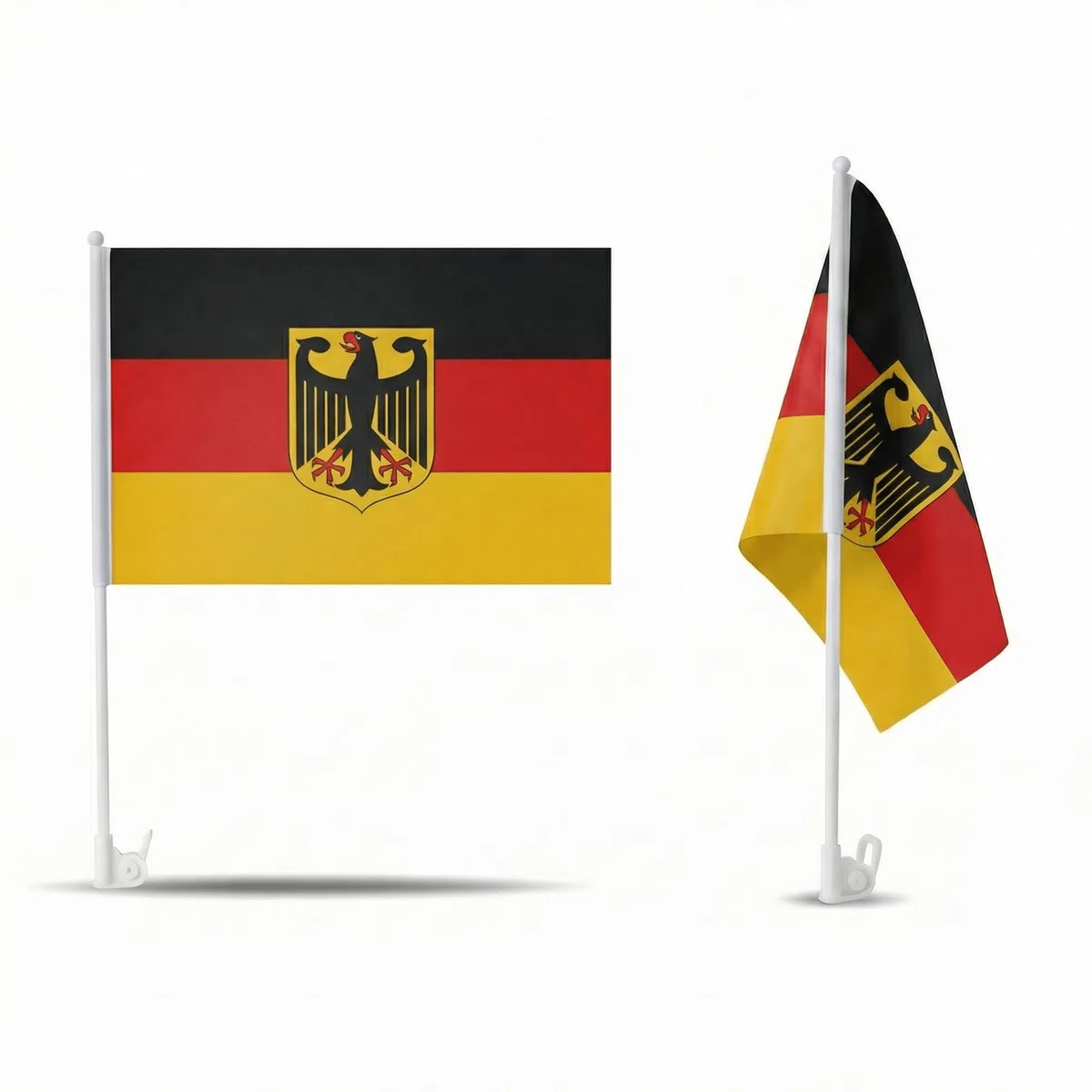 2er Set Auto Fahne Deutschland - Autofahnen Deutsche Flagge 30 x 45 cm, Fußball Fanartikel, WM & EM, Länderflagge Deutschland