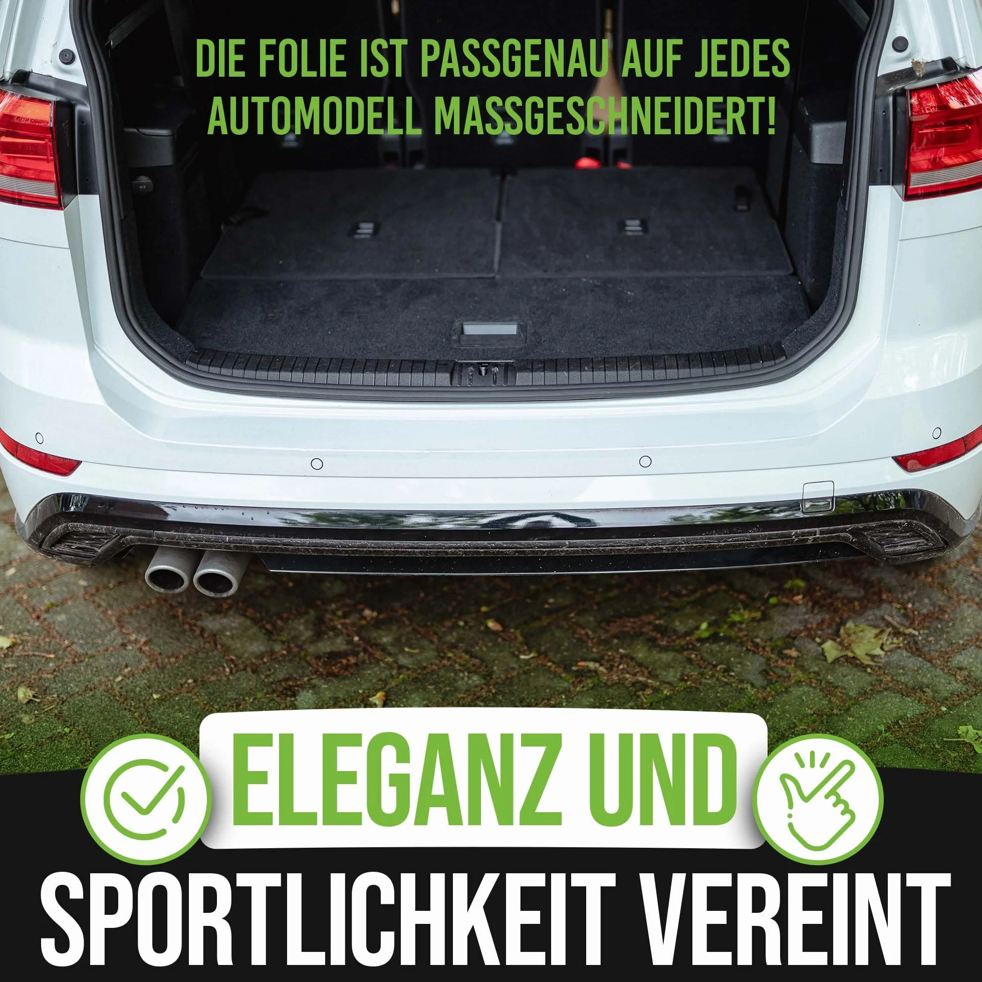 Auto Ladekantenschutz passend für Audi A6 Avant e-tron GH ab 2024 Lackschutzfolie-Set, Rakel & Microfasertuch Stoßstangenschutz, Kratzschutz, Schutzfolie, Lackschutz, Transparent