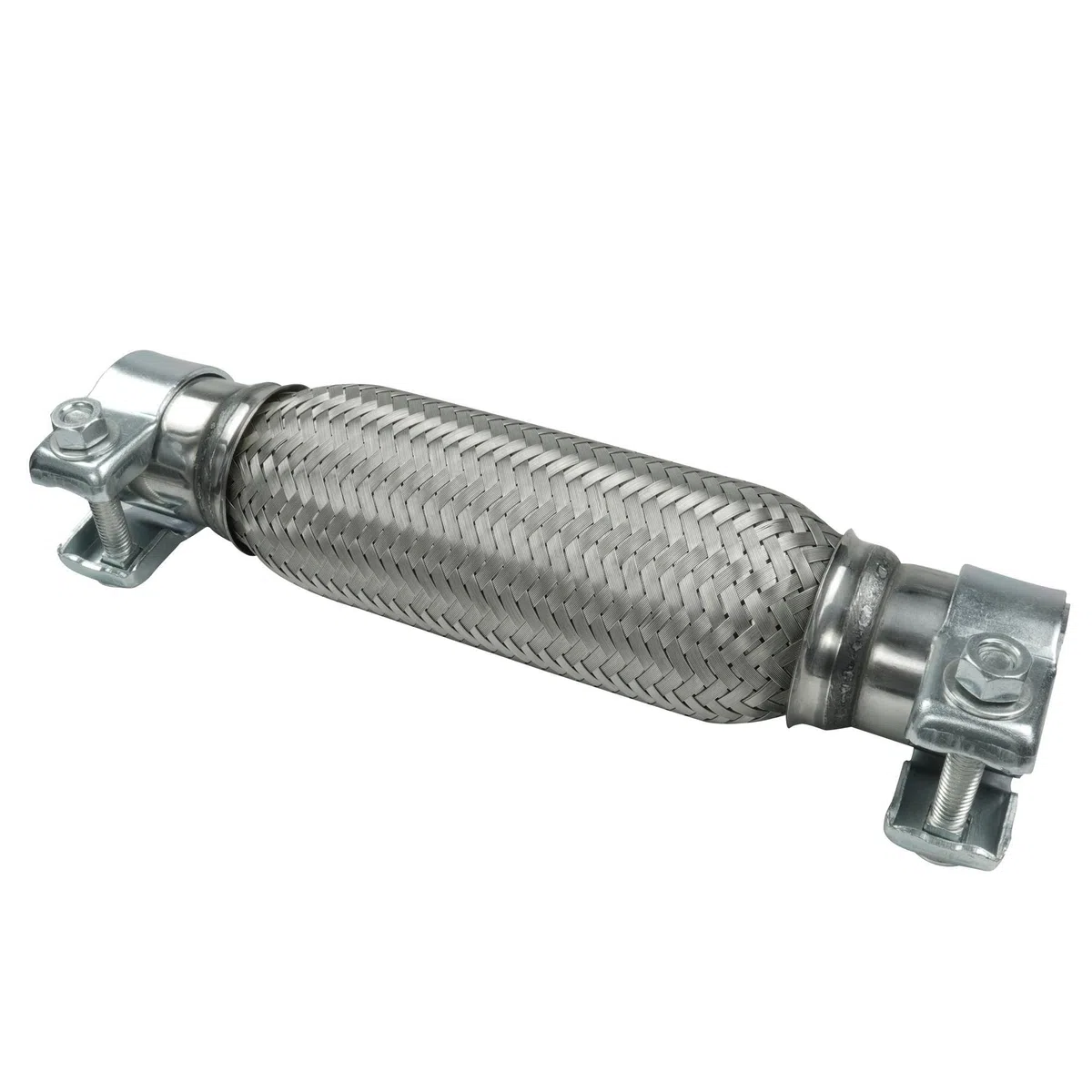 Ø 45mm Edelstahl Flexrohr in Interlock Bauweise mit Schellen Abgasanlage Auspuff 200/300mm