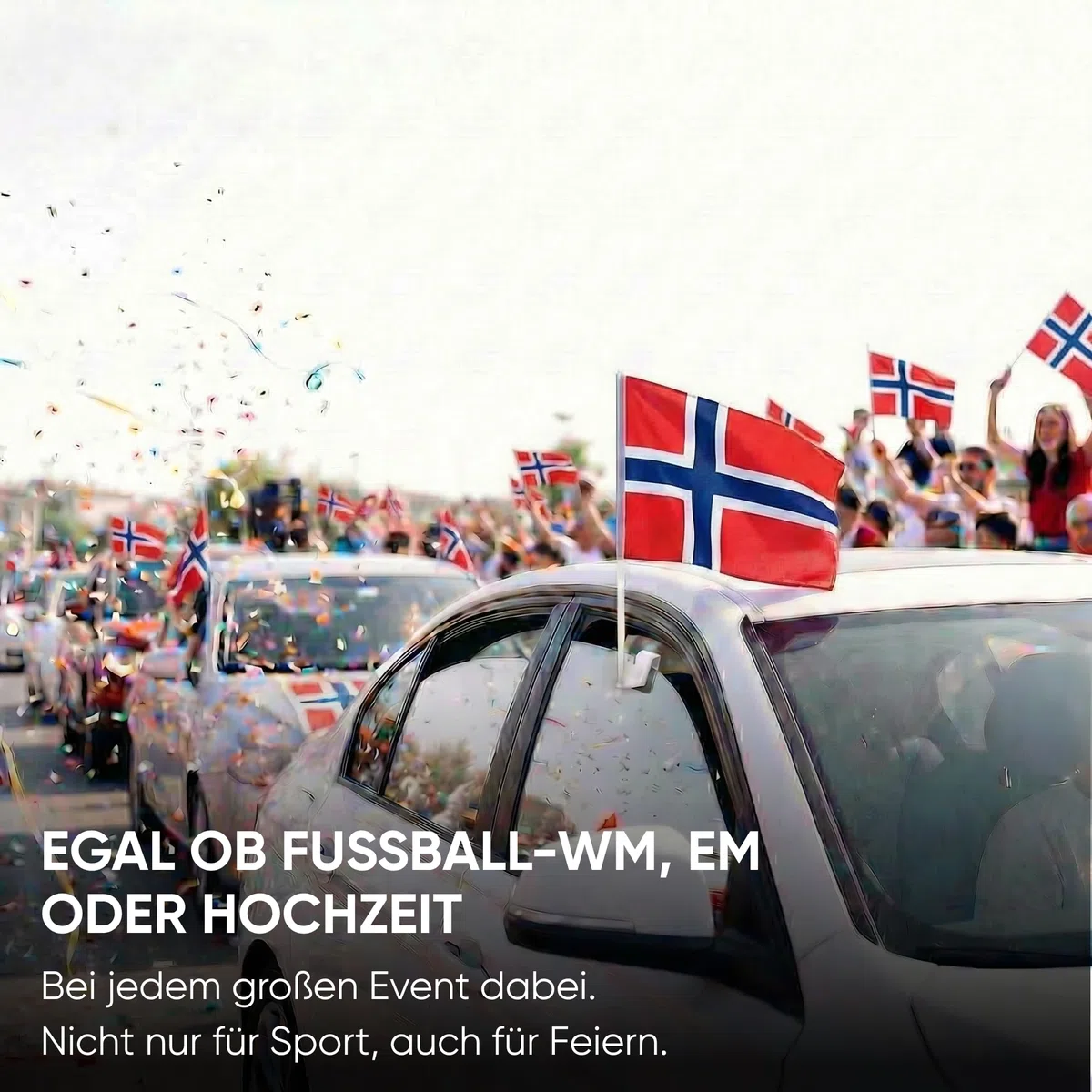 2er SET "Auto Flagge" Fahne WM Länder Fußball Fan Farbe: Norwegen