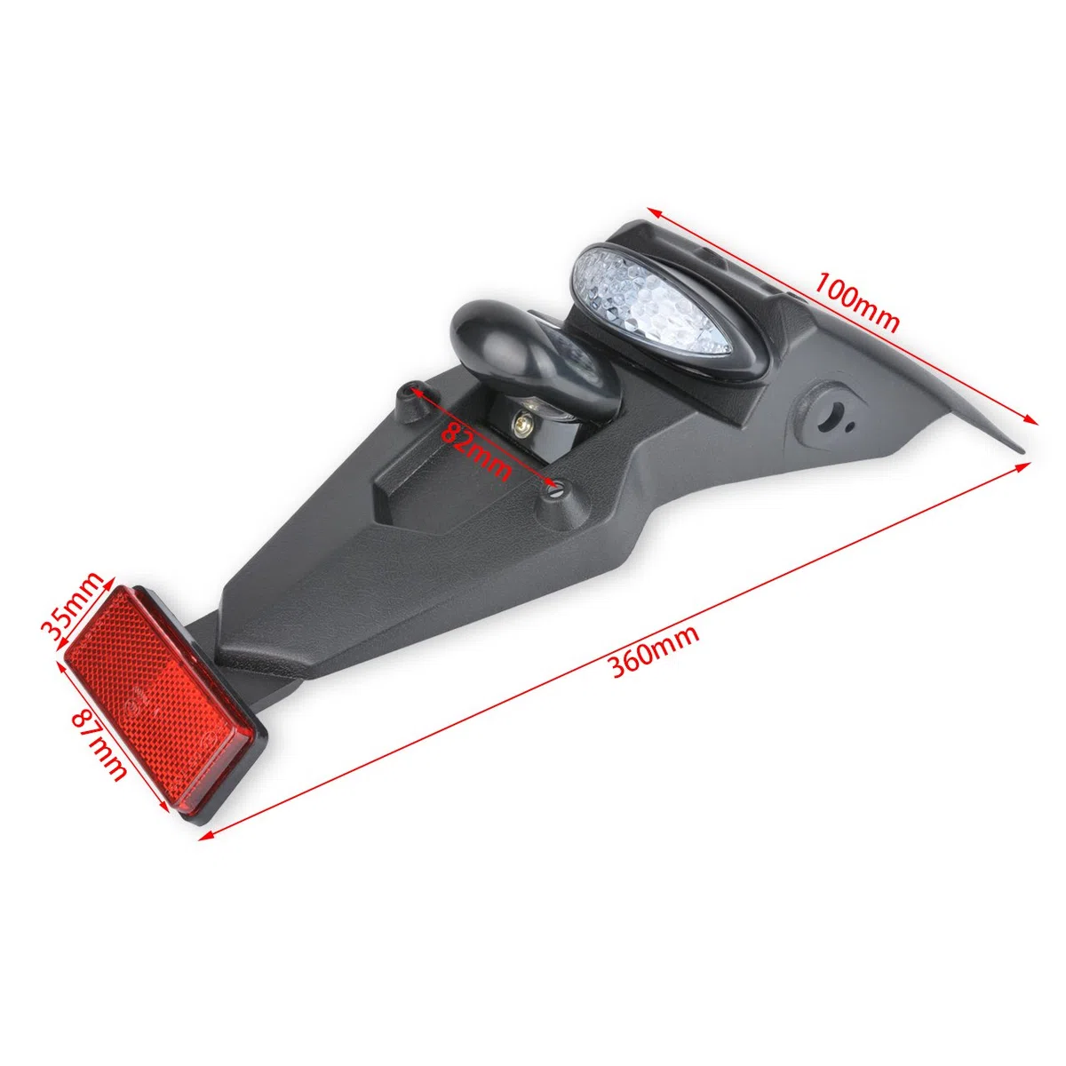KaTur 12 V LED Motorrad Kotflügel Hinten Rücklicht Reflektor Universal für MX Motocross Sport Pit Dirt Bike (Weiße Schale)