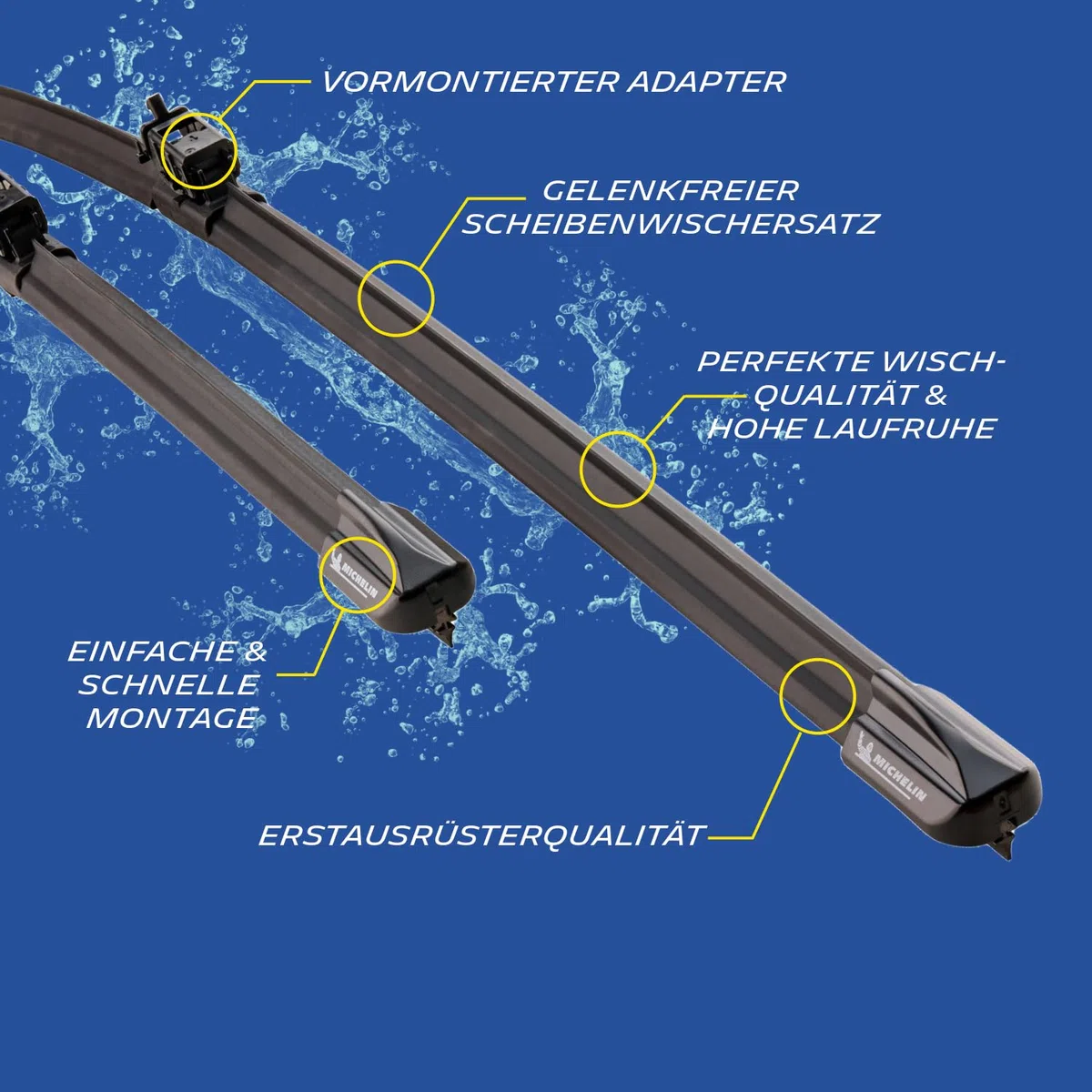 MICHELIN Perfect Fit 101 Scheibenwischer Set | VW Golf 7, Audi A3 | 650/450mm | Gelenkfreie Wischerblätter | Perfekte Passform, Geräuscharm | Nachhaltige Verpackung