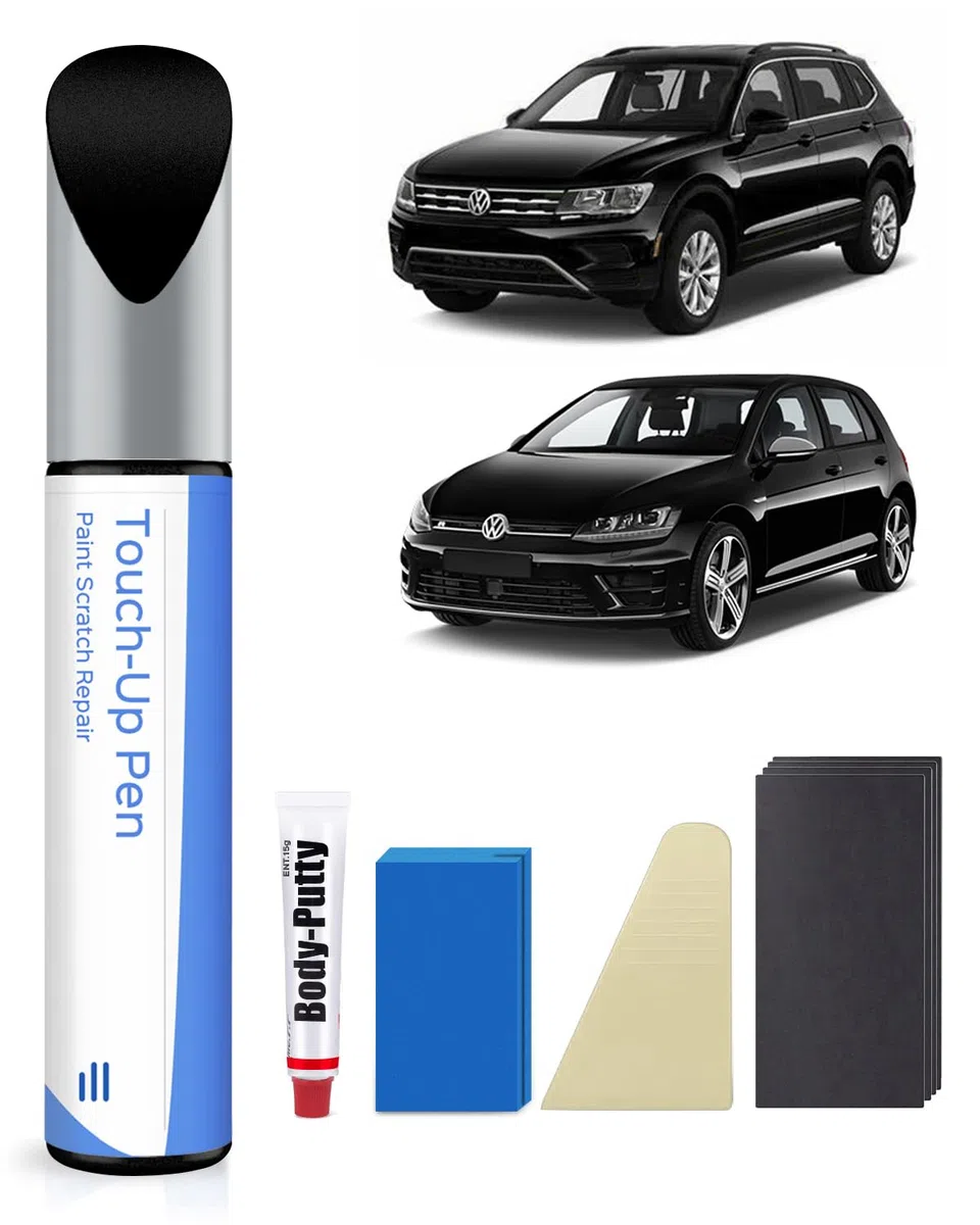 LC9X/2T Deep Black Pearl Lackstift Kit Kompatibel mit VW/Volkswagen Exakte Übereinstimmung für Chips und Kratzer