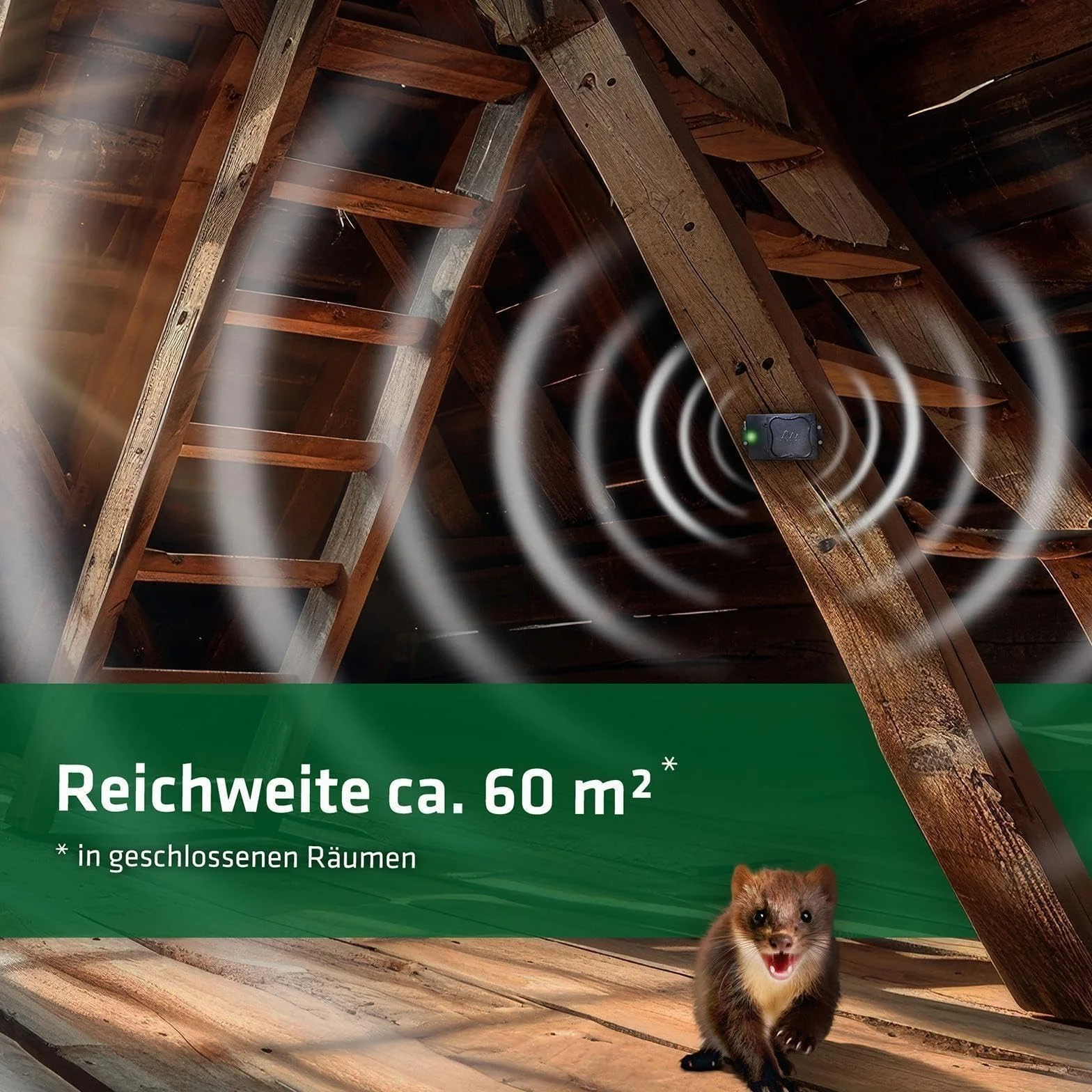 Gardigo® Marderschreck Auto Batteriebetrieben | Ultraschall Marderabwehr | 12-24 kHz | Batterietausch ohne Ausbau | Mobiler Marderschutz für KFZ, Motorraum, Dachboden, Haus | Marder vertreiben