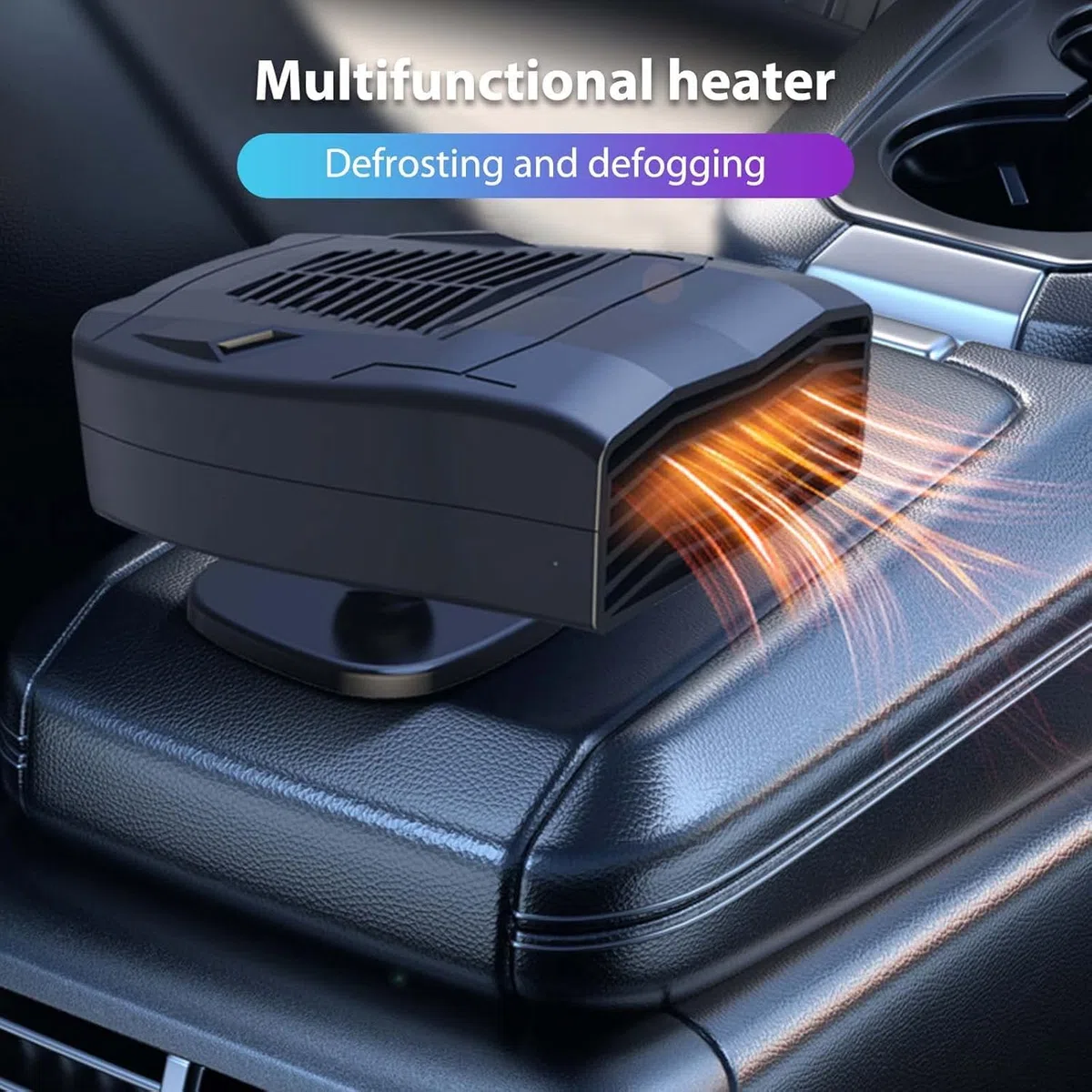 Auto Heizung, 12V Tragbar für Autos Schnelles Aufheizen, Windschutzscheiben Defogger, 360 ° drehbare Basis für Auto, Stecker in den Zigarettenanzünder für den Winter