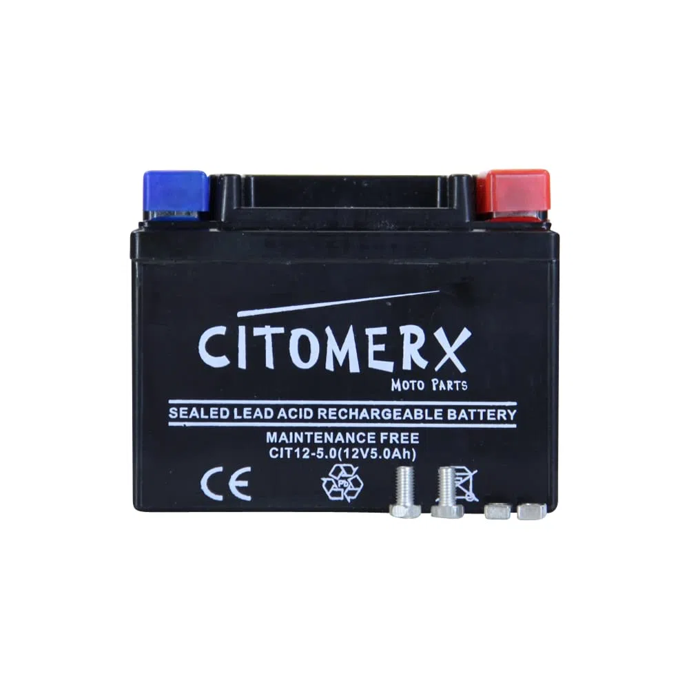 Batterie wartungsfrei 12V 5AH YB4L-B, YTX4L-BS, YT4L-B kompatibel mit Peugeot Speedfight 2 50 LC DD WRC 307 2005