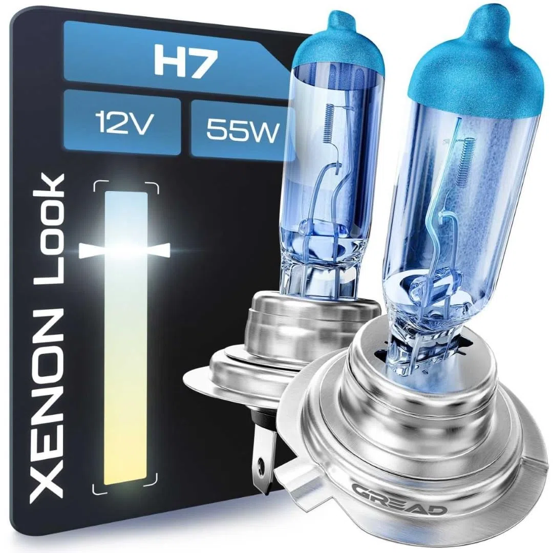 Gread - 2x H7 Halogen Lampen - super-white - 8500k 55W E-Prüfzeichen - Xenon Optik