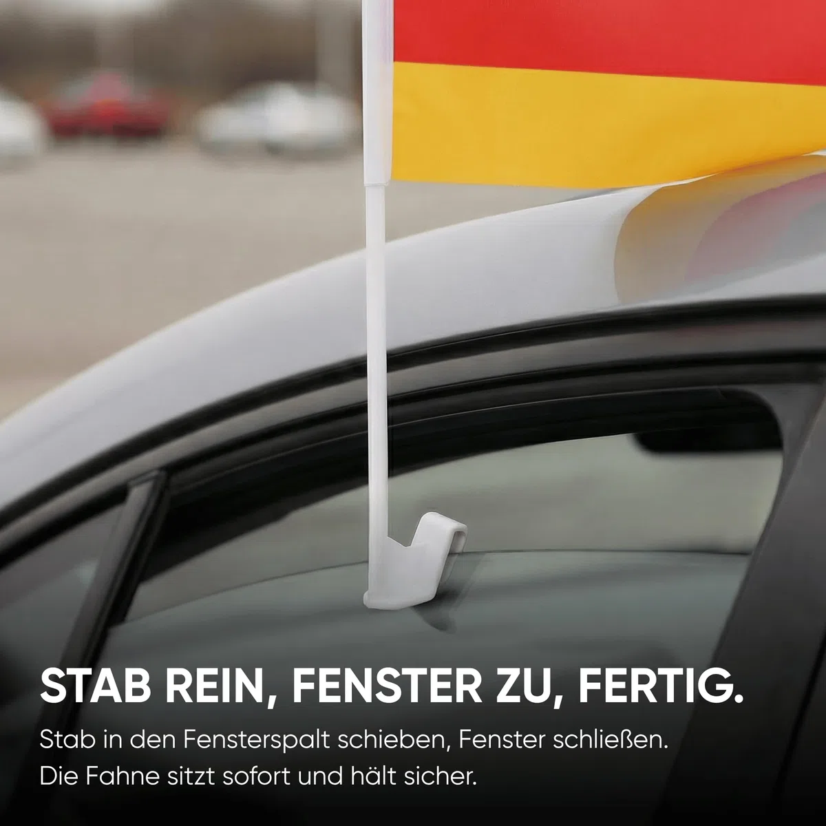 2er Set Auto Fahne Deutschland - Autofahnen Deutsche Flagge 30 x 45 cm, Fußball Fanartikel, WM & EM, Länderflagge Deutschland