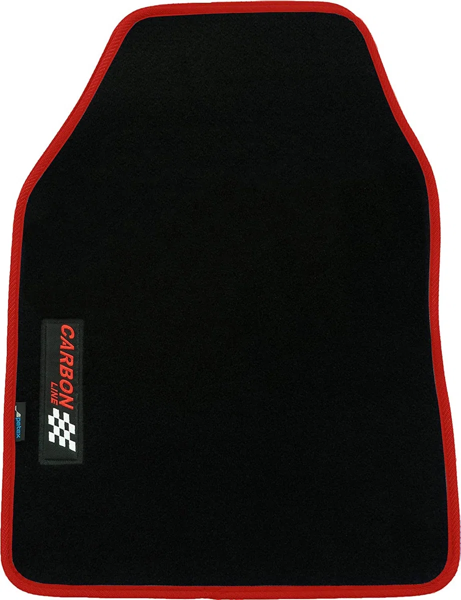 PETEX Carbon Autoteppich Universal 4-teilig rot