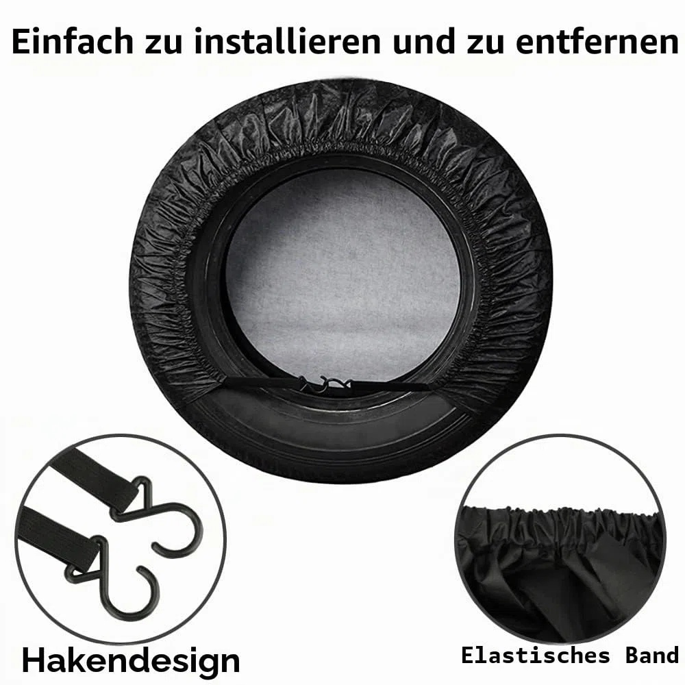 ETOPARS 4 Stück Reifenabdeckungen 18 Zoll bis 21 Zoll Auto Reifenabdeckung Wasserdichter Reifenabdeckung Radschutzhülle Reserveradabdeckung Reifenschutz LKW Schwarz