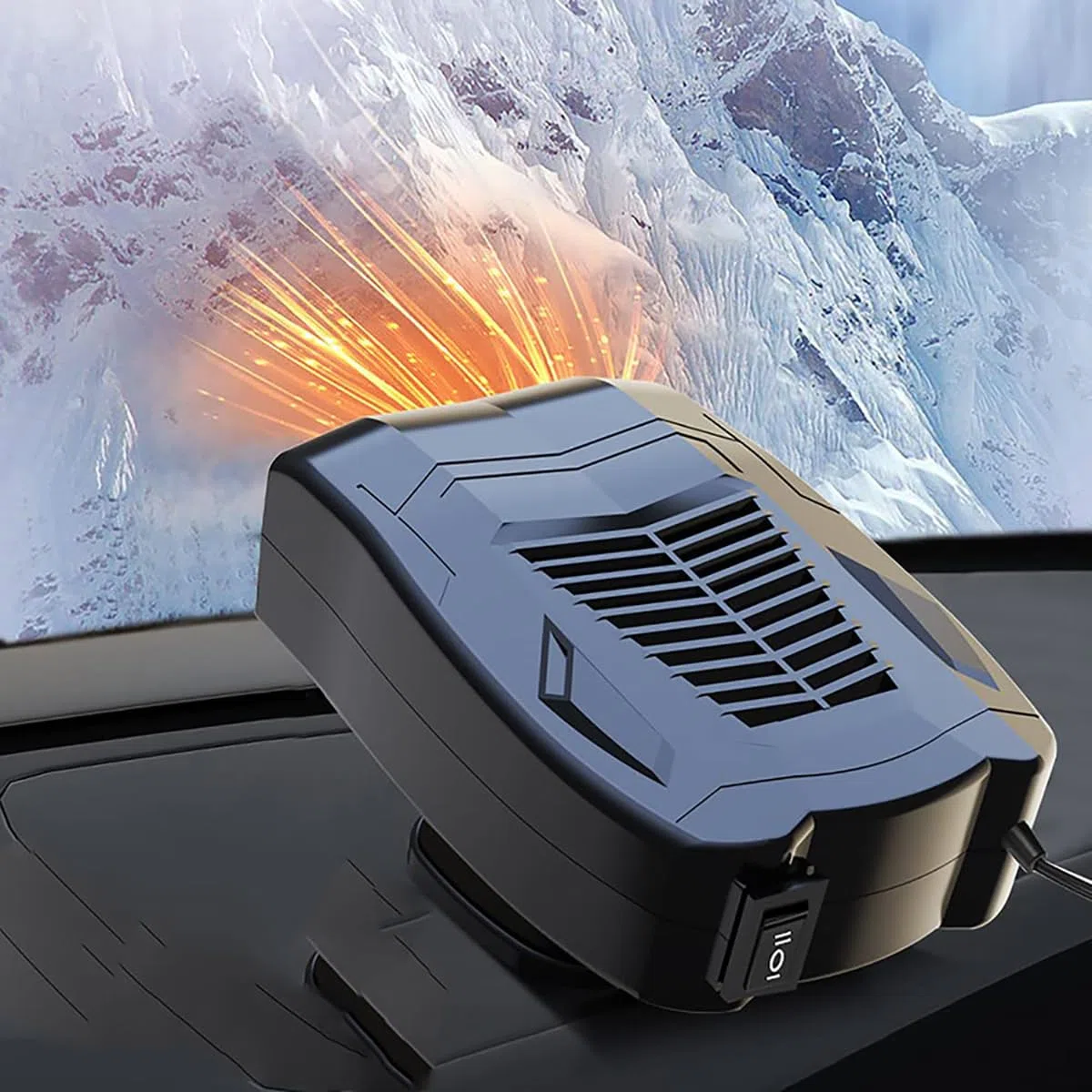 Auto Heizung, 12V Tragbar für Autos Schnelles Aufheizen, Windschutzscheiben Defogger, 360 ° drehbare Basis für Auto, Stecker in den Zigarettenanzünder für den Winter