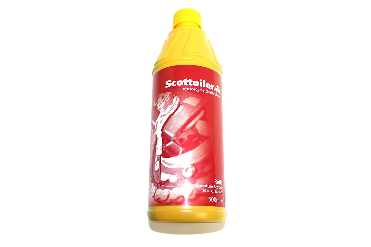 Scottoiler - Scottoil Kettenöl für Motorrad, 500ml Hochtemperatur Rot……