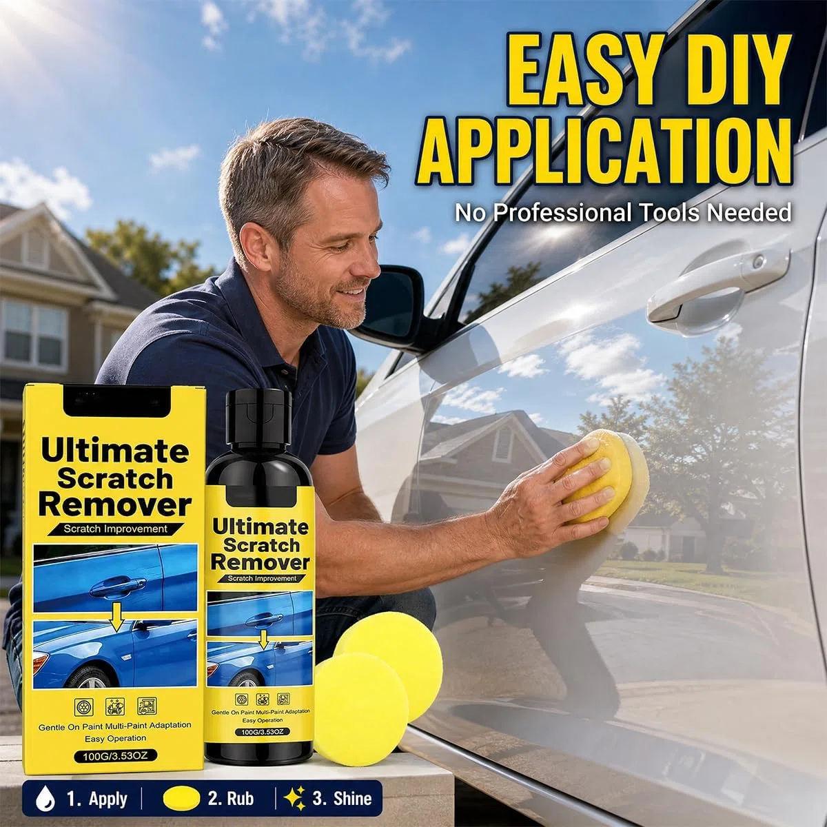 2Stück Nanopolix Kratzerentferner,Nanopolix Ultimate Scratch Remover,beseitigt alle Autokratzer in 60 Sekunden für alle Autos,schnelle Reparatur von Kratzern und Wiederherstellung des Glanzes