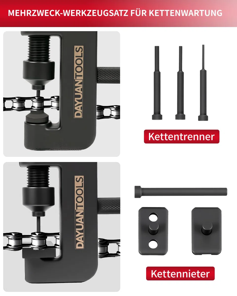 DAYUAN Kettennieter Motorrad,Motorrad Kettenbrecher Werkzeugsatz, Motorradketten Trennwerkzeug Nietwerkzeug,Riveting Tool Motorcycle, Motorradketten Kettentrenner Für Atv Dirt Bike Fahrrad/Motorrad