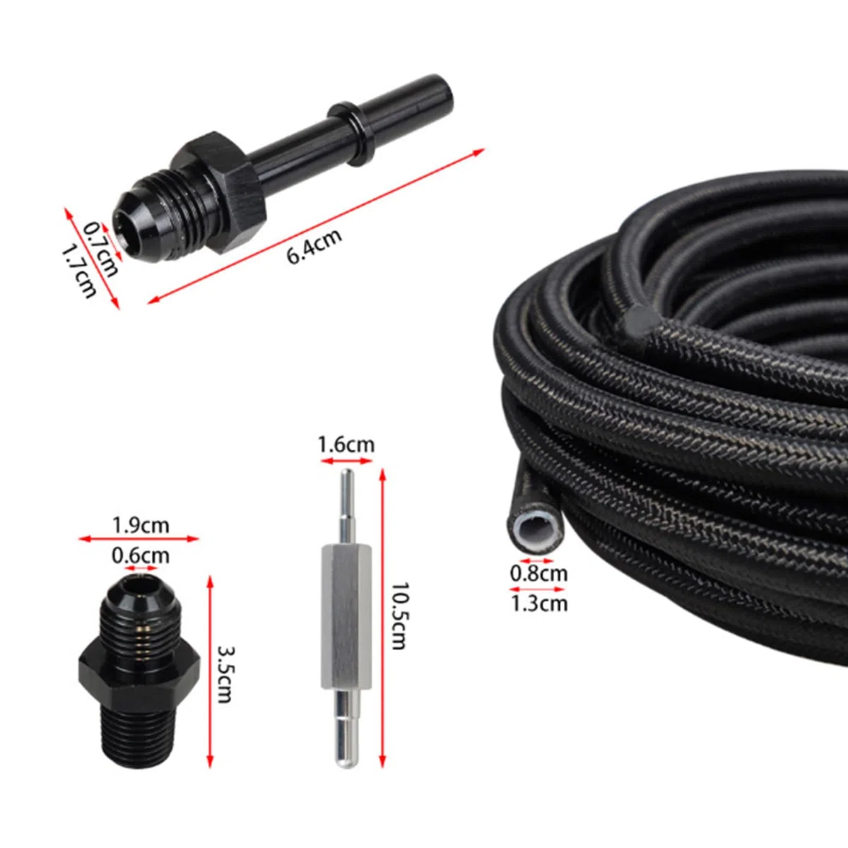 Fydun AN6 Kraftstoffleitungsschlauch-Set, 8 Mm Innendurchmesser, 13 Mm