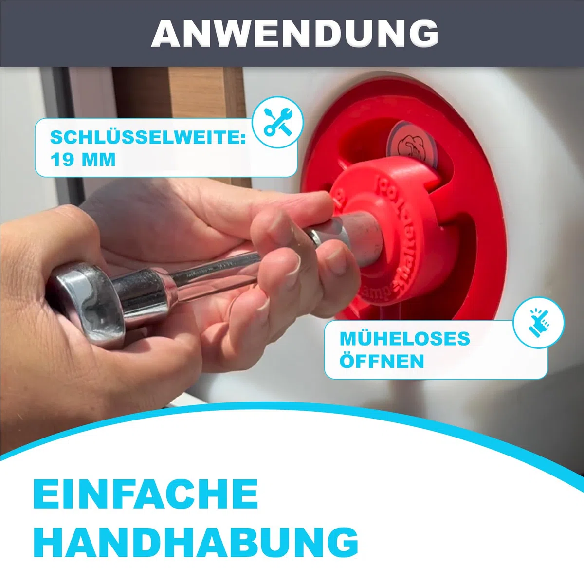 Wassertank-Verschluss-Werkzeug – Profi-Tool zur schnellen und sicheren Entfernung von Wohnmobil-Wassertankdeckeln – robust & langlebig – ideal für Camper und Wohnmobile (K)