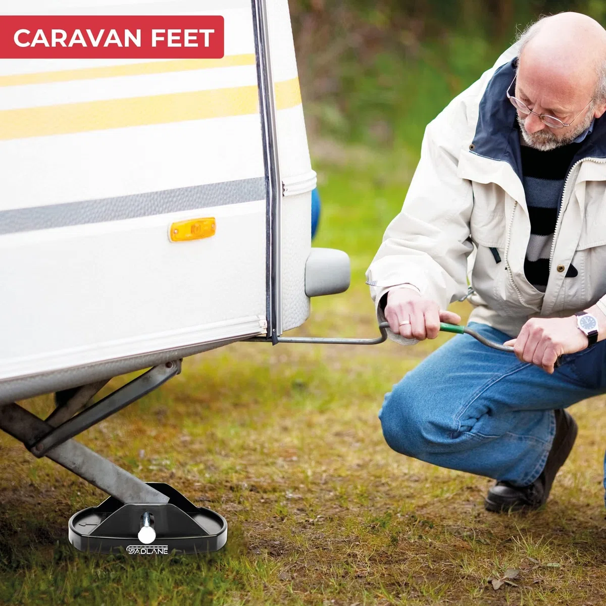 GADLANE Wohnwagen Stützplatten 4 Stück - Robust Stützblöcke für Wohnmobil, Caravan, Anhänger - Ideal zur Stabilisierung des Wohnwagenbeins (Kein Werkzeug Erforderlich)