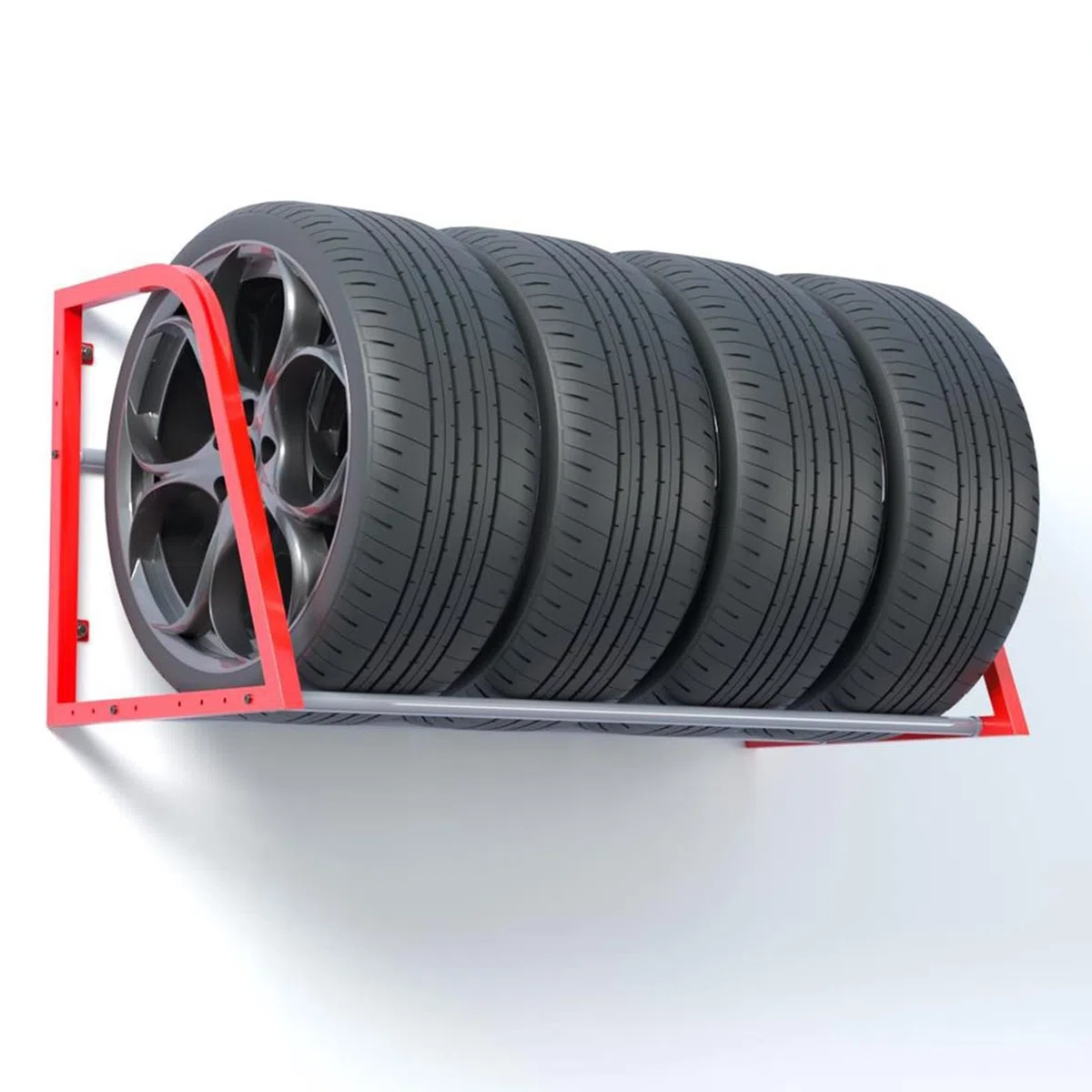 Reifenregal Zur Wandmontage, Hängendes Reifenregal Für Garage, Haus/Keller/Schuppen/Wohnung, Rotes Reifenregal, Tragkraft 300 Kg / 661 Lbs