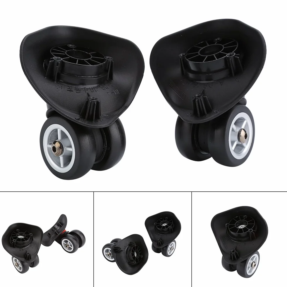 2Pcs Universal Gepäck Koffer Ersatzrollen, Robuster Kofferrollen Ersatzrollen, Koffer Rollen Ersatz aus Hochwertigem Kunststoff mit 360 Grad Drehung Zur Gepäckreparatur