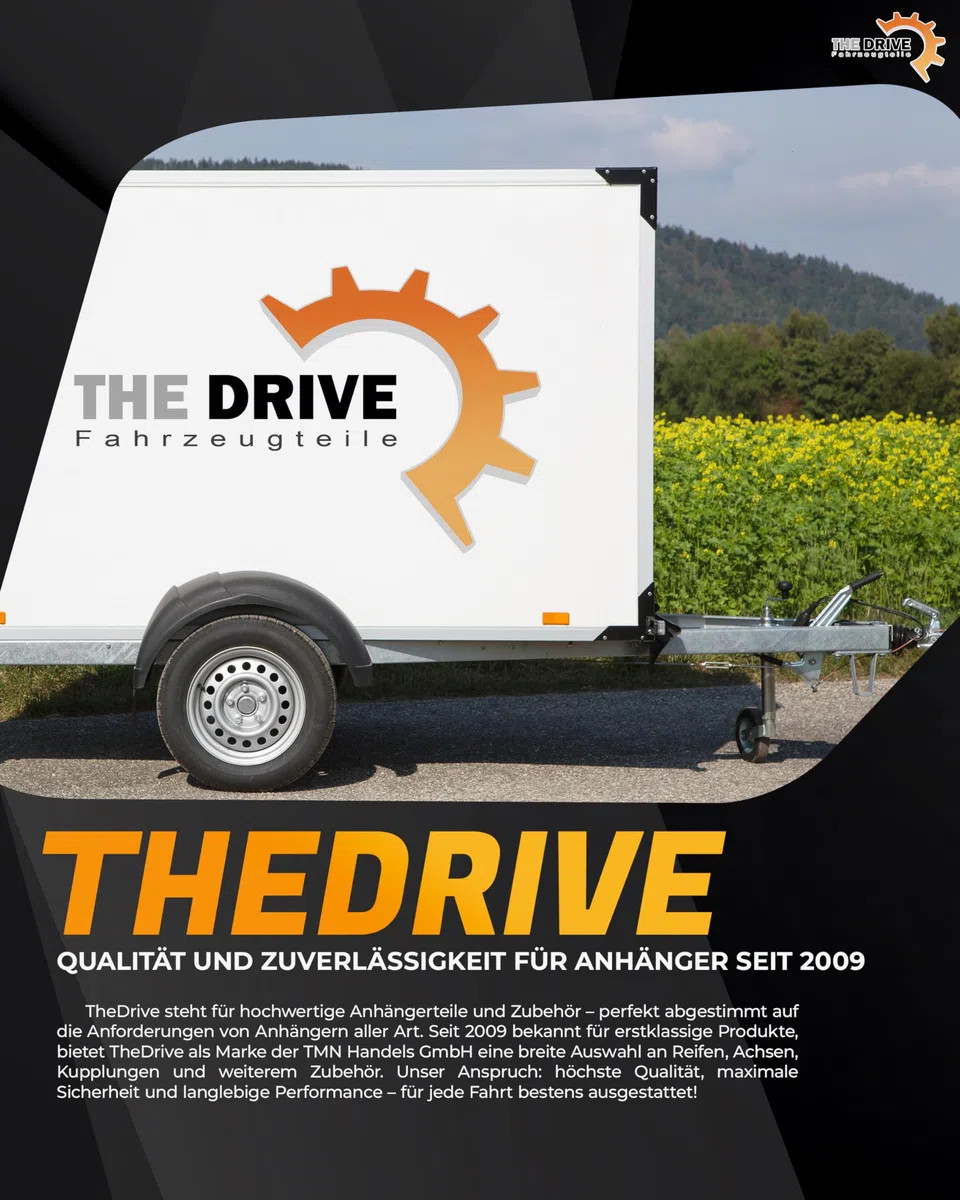 The Drive Ersatzrad 225x70mm für Anhänger Automatik-Stützrad Vollgummi auf Metallfelge passend für Winterhoff 5452 Rad 255 SB 115/033
