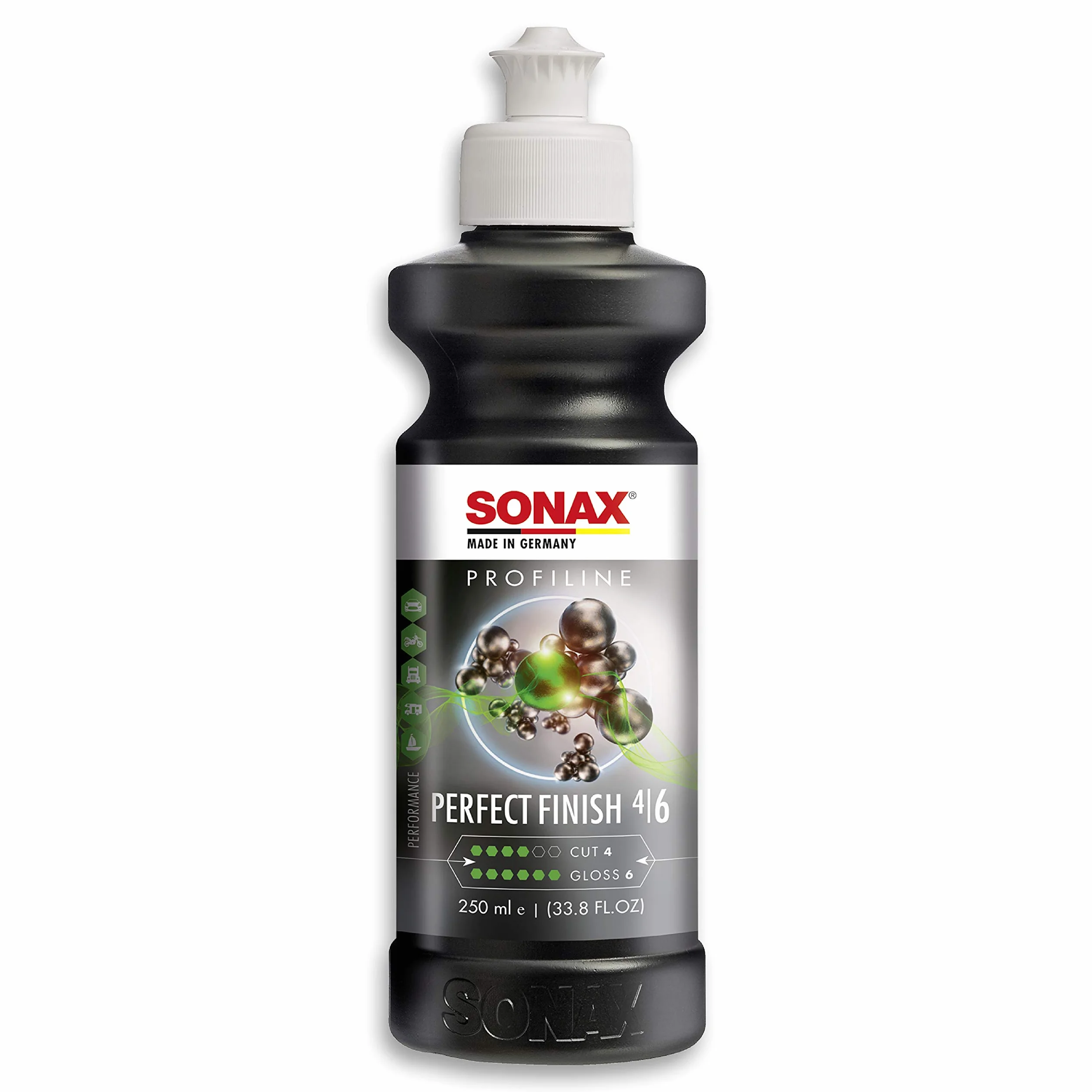 SONAX PROFILINE PerfectFinish (250 ml) Finishpolitur zum 1-stufigen Polieren von lokal ausgeschliffenen Lackschäden wie Staubeinschlüssen oder Läufern | Art-Nr. 02241410