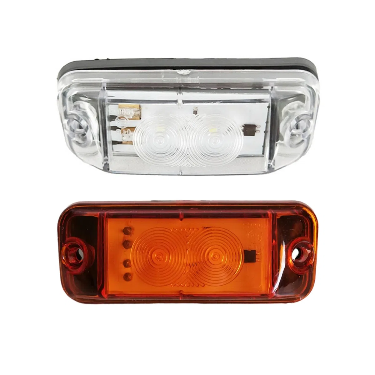 2 Stücke 24V LED Cab Dach Signalleuchten for Mercedes Benz Actros MP3 LKW Scheinwerfer Zubehör Teil OEM 0028200056 Weiß/Bernstein(White)